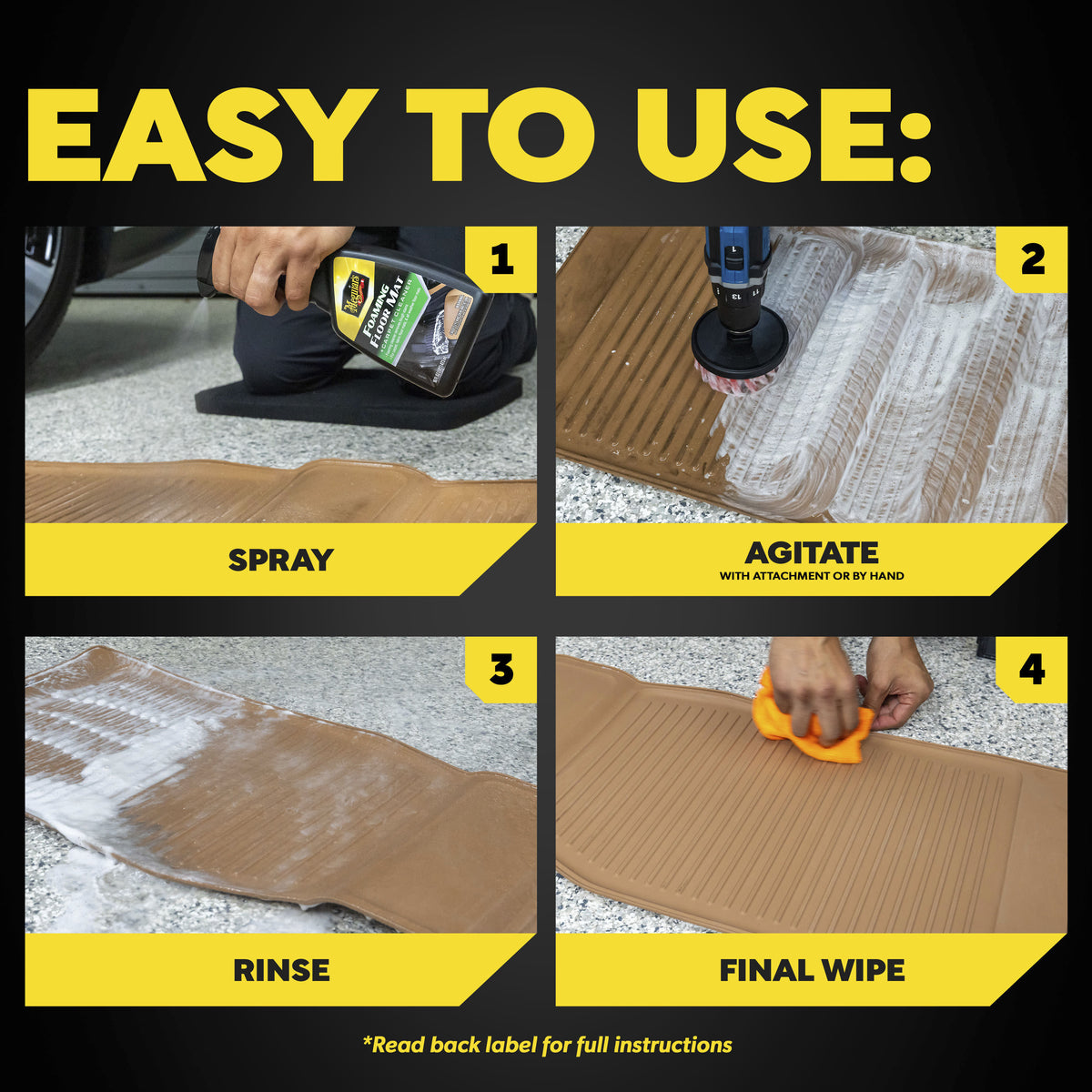 Meguiar's G262816 Foaming Floormat and Carpet Cleaner Fußmatten- und Teppichreiniger (473 ml)