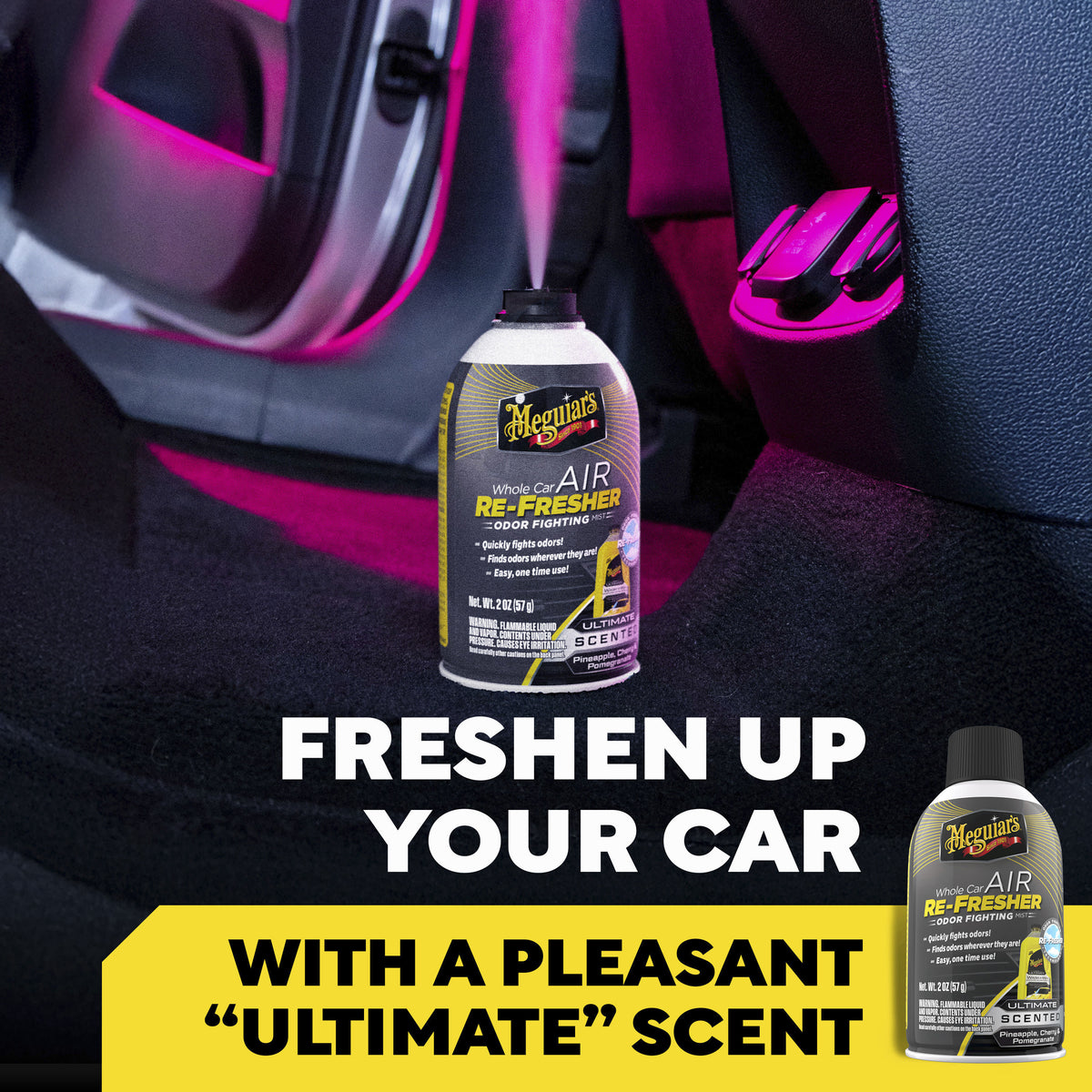 Meguiar's G260102 Ultimate Whole Car Air Re-Fresher Lufterfrischer Spray (56,7g)