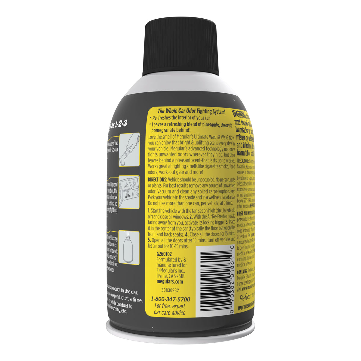 Meguiar's G260102 Ultimate Whole Car Air Re-Fresher Lufterfrischer Spray (56,7g)