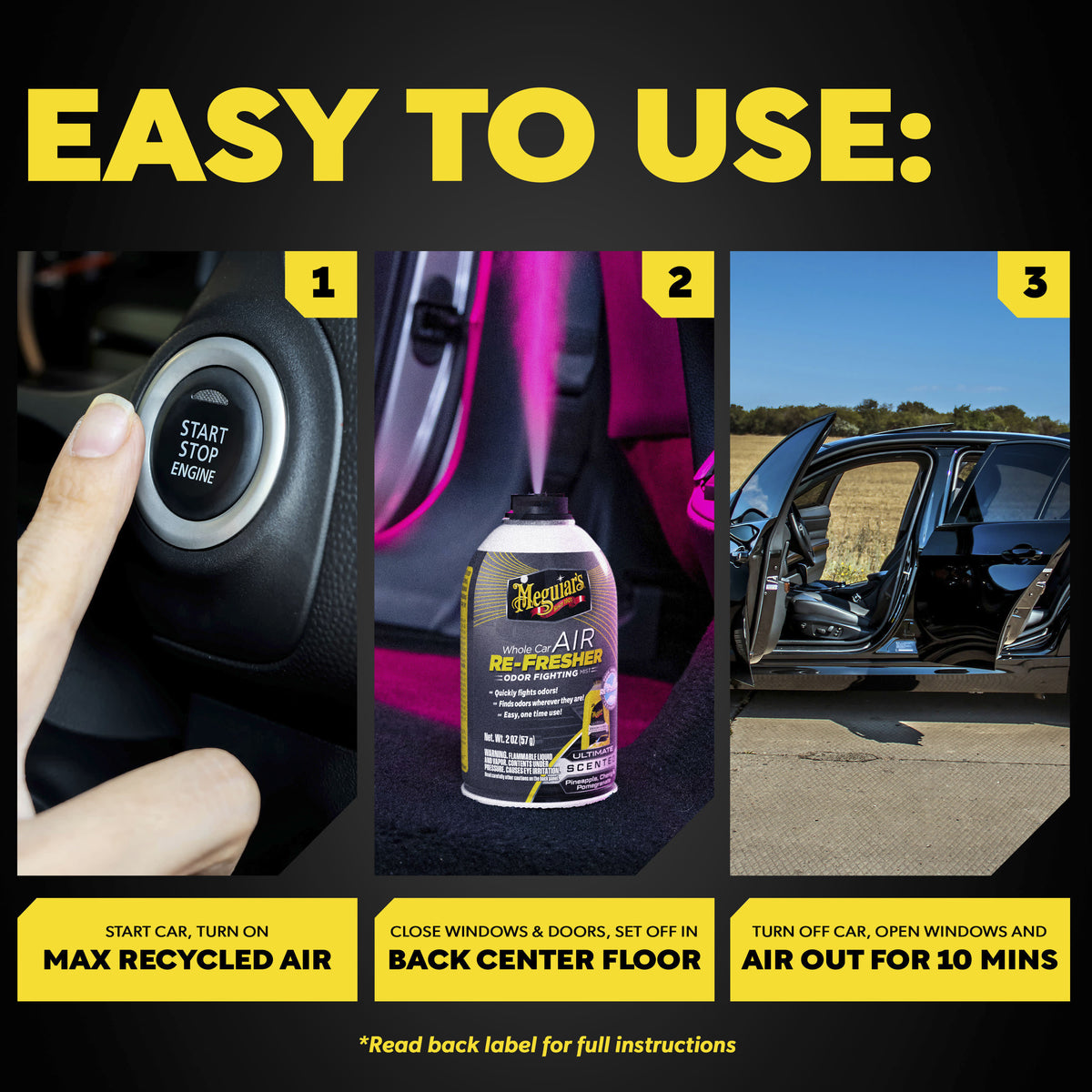 Meguiar's G260102 Ultimate Whole Car Air Re-Fresher Lufterfrischer Spray (56,7g)