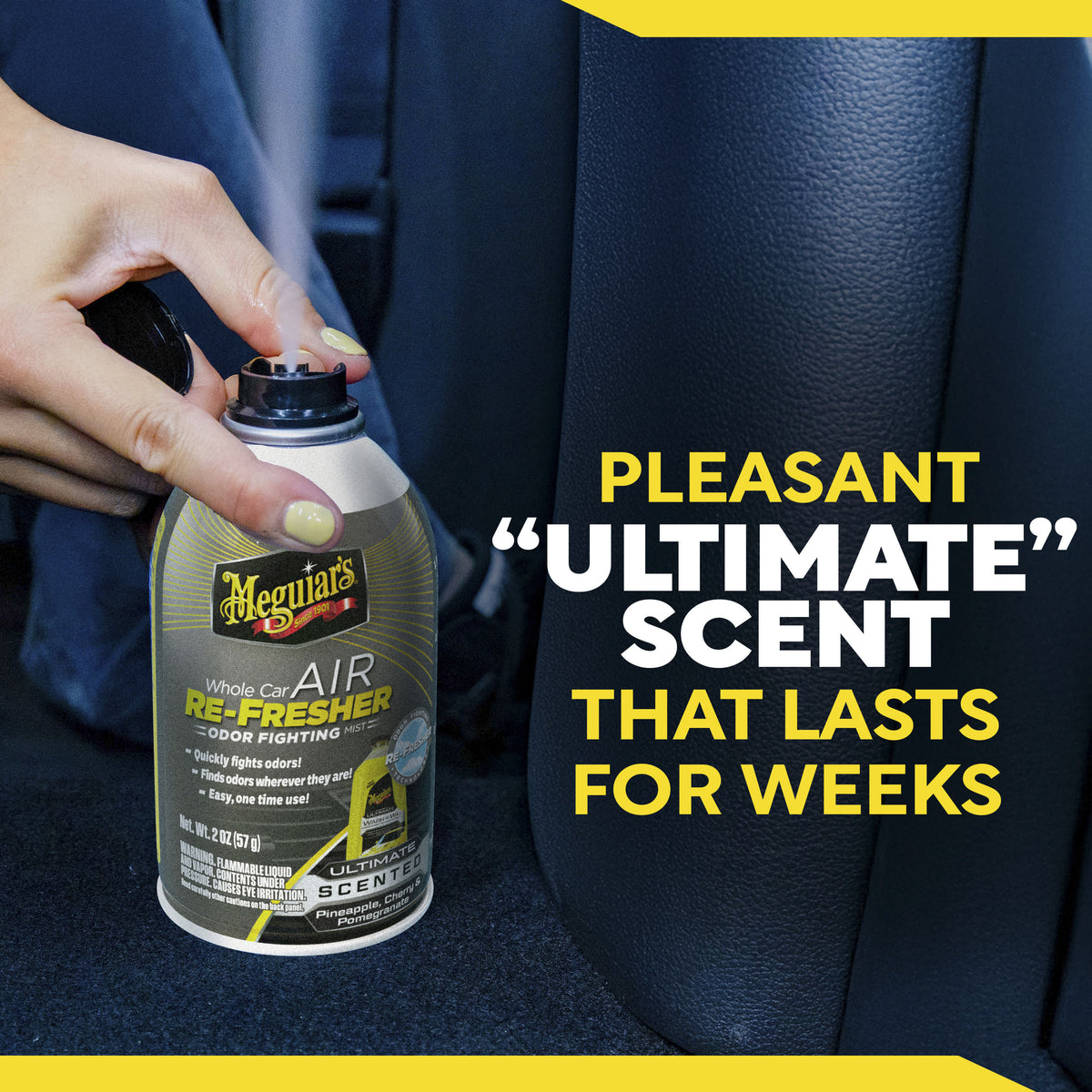 Meguiar's G260102 Ultimate Whole Car Air Re-Fresher Lufterfrischer Spray (56,7g)