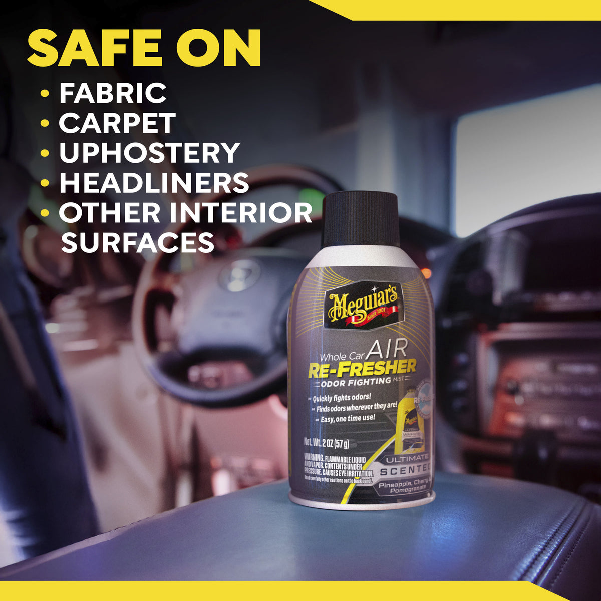 Meguiar's G260102 Ultimate Whole Car Air Re-Fresher Lufterfrischer Spray (56,7g)