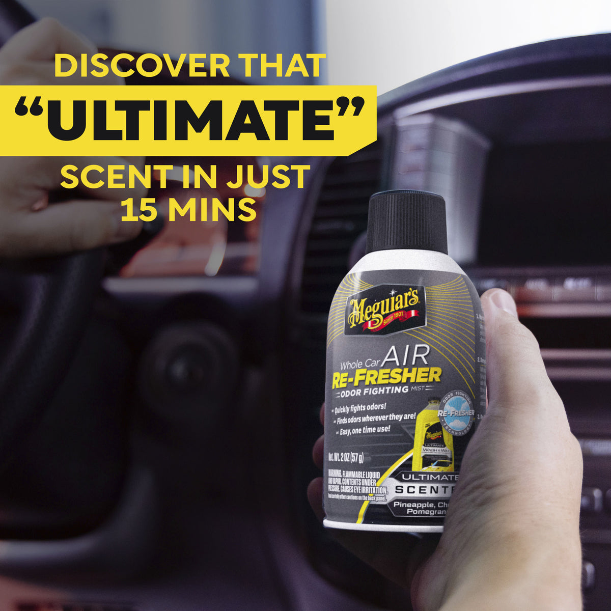 Meguiar's G260102 Ultimate Whole Car Air Re-Fresher Lufterfrischer Spray (56,7g)