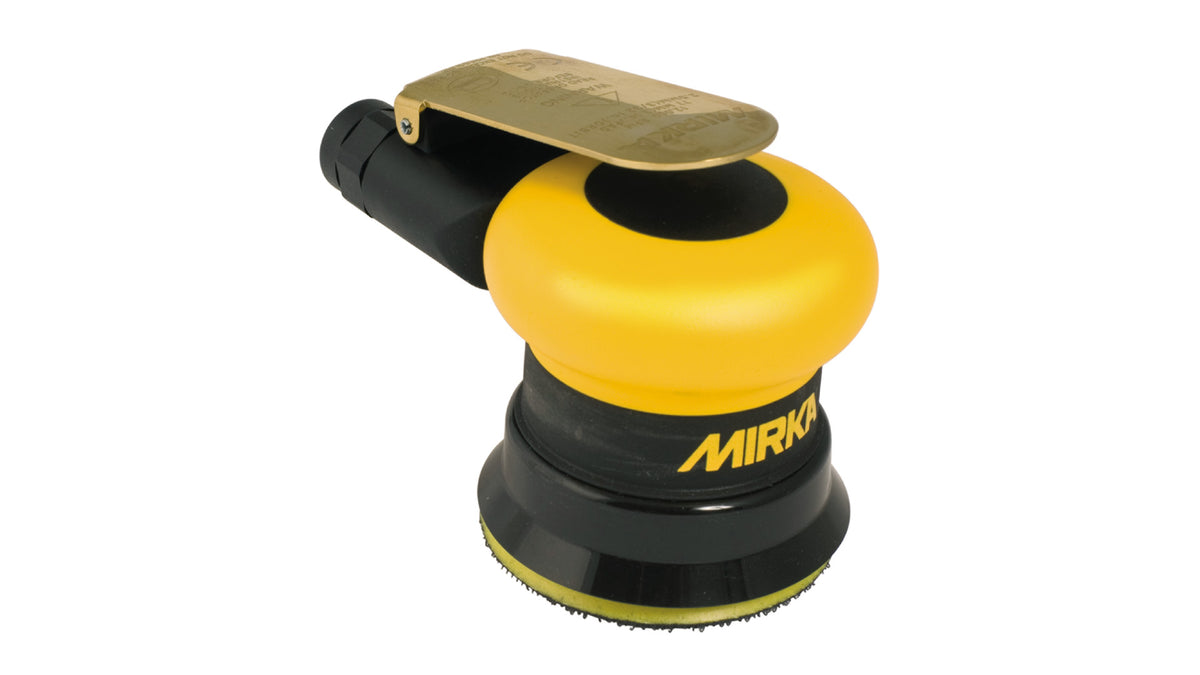Mirka Zentralabsaugung Druckluft-Exzenter Ø 77 mm 2,5 mm Hub, 1/4“ Gewinde, 12.000 UPM, inkl. 3-Loch-Teller, Schutzauflage, Nippel + Adapter-Set Grip 6-Loch (1Stk)