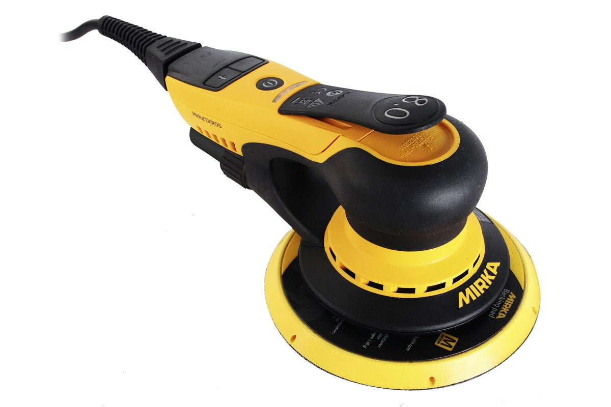 Mirka Zentralabsaugung Elektro-Exzenter Ø 150 mm 8,0 mm Hub, 5/16“ Gewinde, inkl. PU-Teller medium und Schutzauflage 48-Loch (1Stk)
