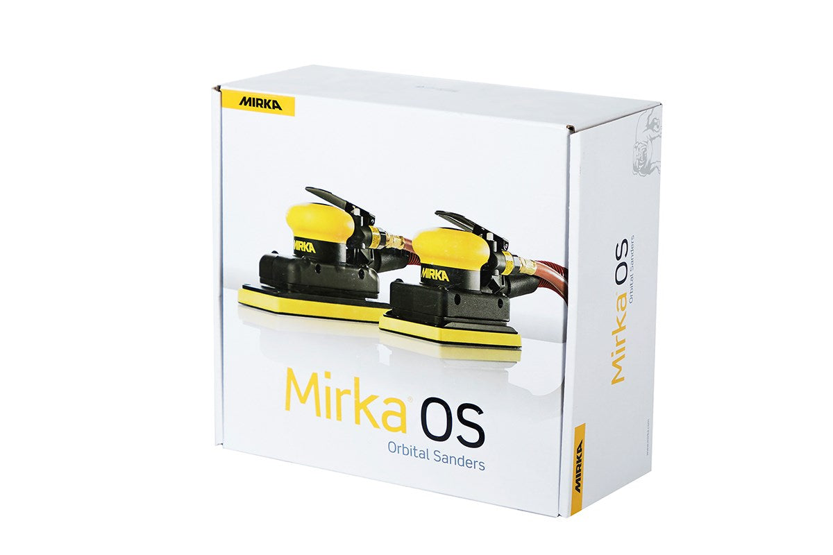 Mirka Eigenabsaugung (Staubbeutel) Druckluft-Schwingschleifer 75 x 100 mm 3,0 mm Hub, inkl. Schutzauflage, Innensechskantschlüssel, Nippel + Adapter-Set Grip 33-Loch (1Stk)