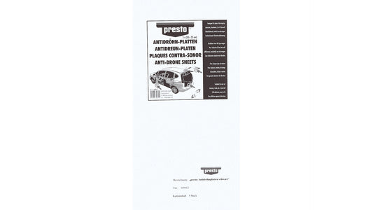 presto Antidröhnplatten Schwarz oder Alu-Silber (5 Stück)