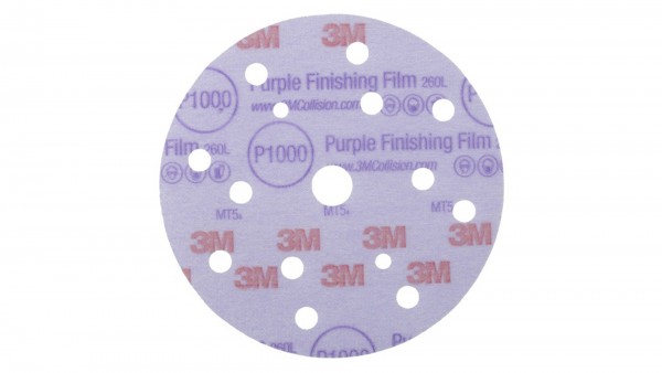 3M 51157 Hookit Purple Schleifscheibe P1000 260L+ 15-Loch Ø150 mm (50 Stk)