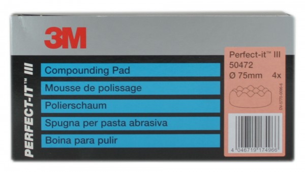 3M 50472 Perfect-it III Polierschaum - Extra Life Ø77mm orange (4 Stk)