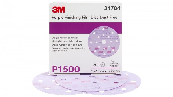 3M34784 Hookit 260L+ Purple Schleifscheiben 17-fach gelocht150 mm P1500 (50Stk)